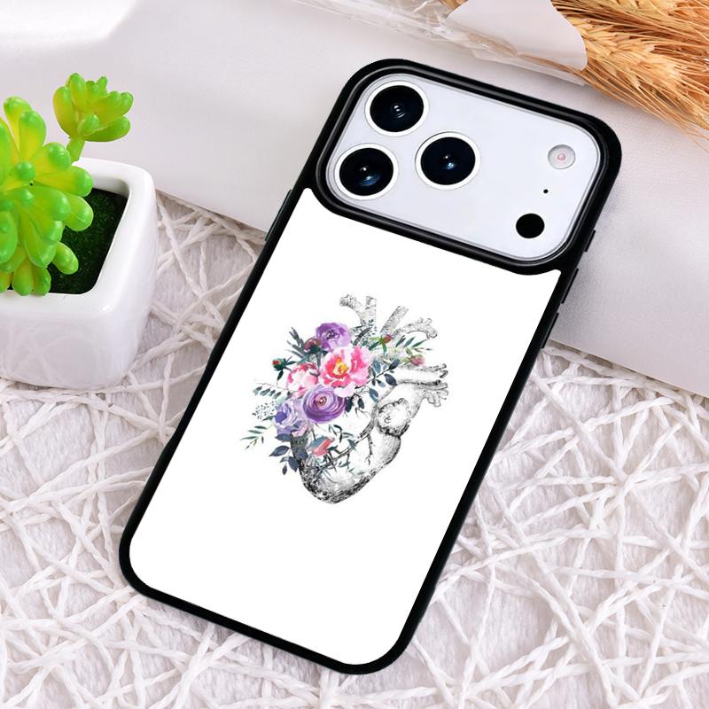 Flower Heart Phone Case for iPhone 17 Air 16 15 11 12 14 13 Pro Max Shockproof Cover