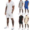 Herrkläder - Casual Sportset med Krage och Kort Ärm, samt Shorts - Tvådelat Set