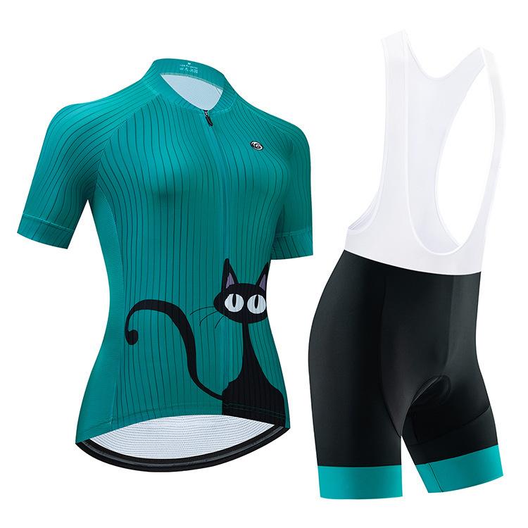 2026 Summer Breathable Cycling Clothing Set Women's Cycling Clothing Short Sleeve Top Sweat-wicking Breathable Mountain Road Women's Cycling Suit
