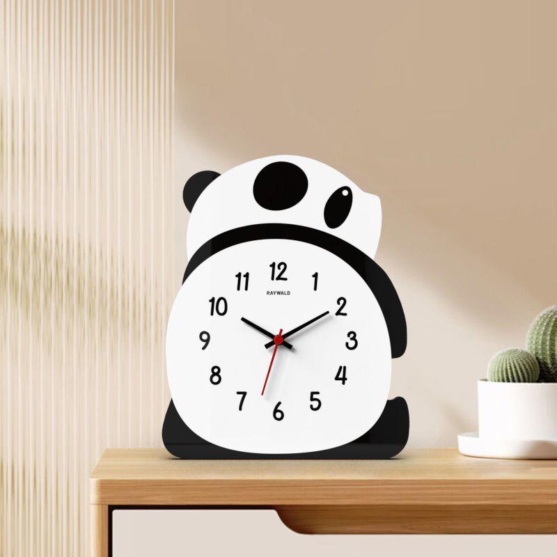 Desktop Clock, Panda Placement Silent Clock, Creative Small Ornament, Living Room and Bedroom Table Decoration