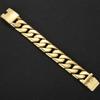 Lyxigt guld färgat armband i rostfritt stål för män 24 mm brett pansarlänk herrarmband klassiska smycken för handleden armband