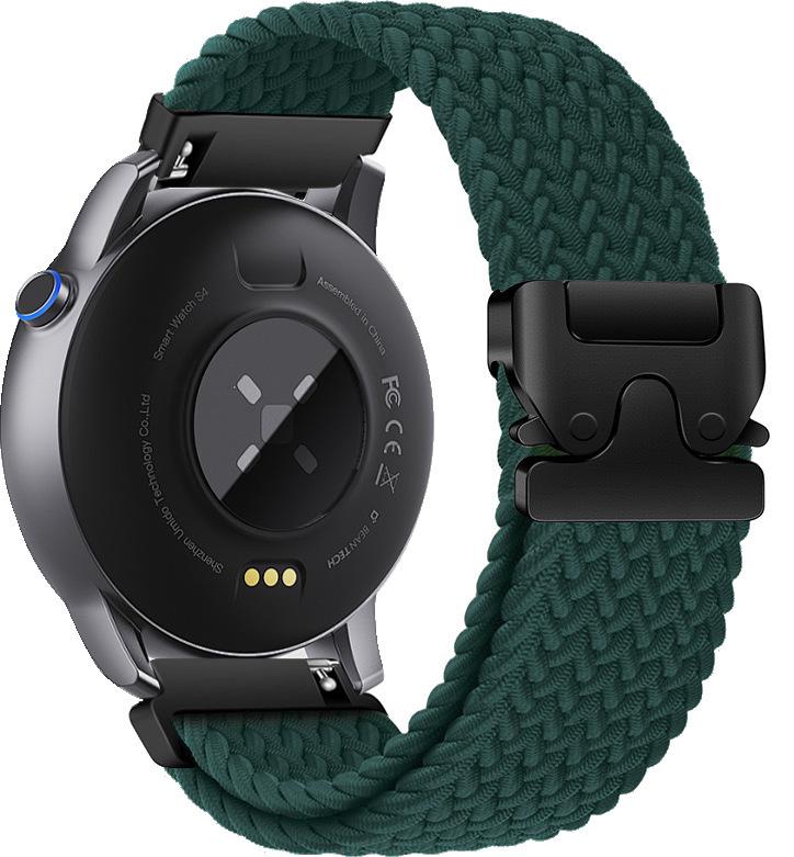 Cinturino in Nylon Intrecciato Compatibile per Huawei GT5 e Samsung Watch4567 con Fibbia ad Ombrello