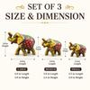 Paper Mache Elephant Showpiece, Yellow, Set of 3 Traditional, Artistic, Home Decor