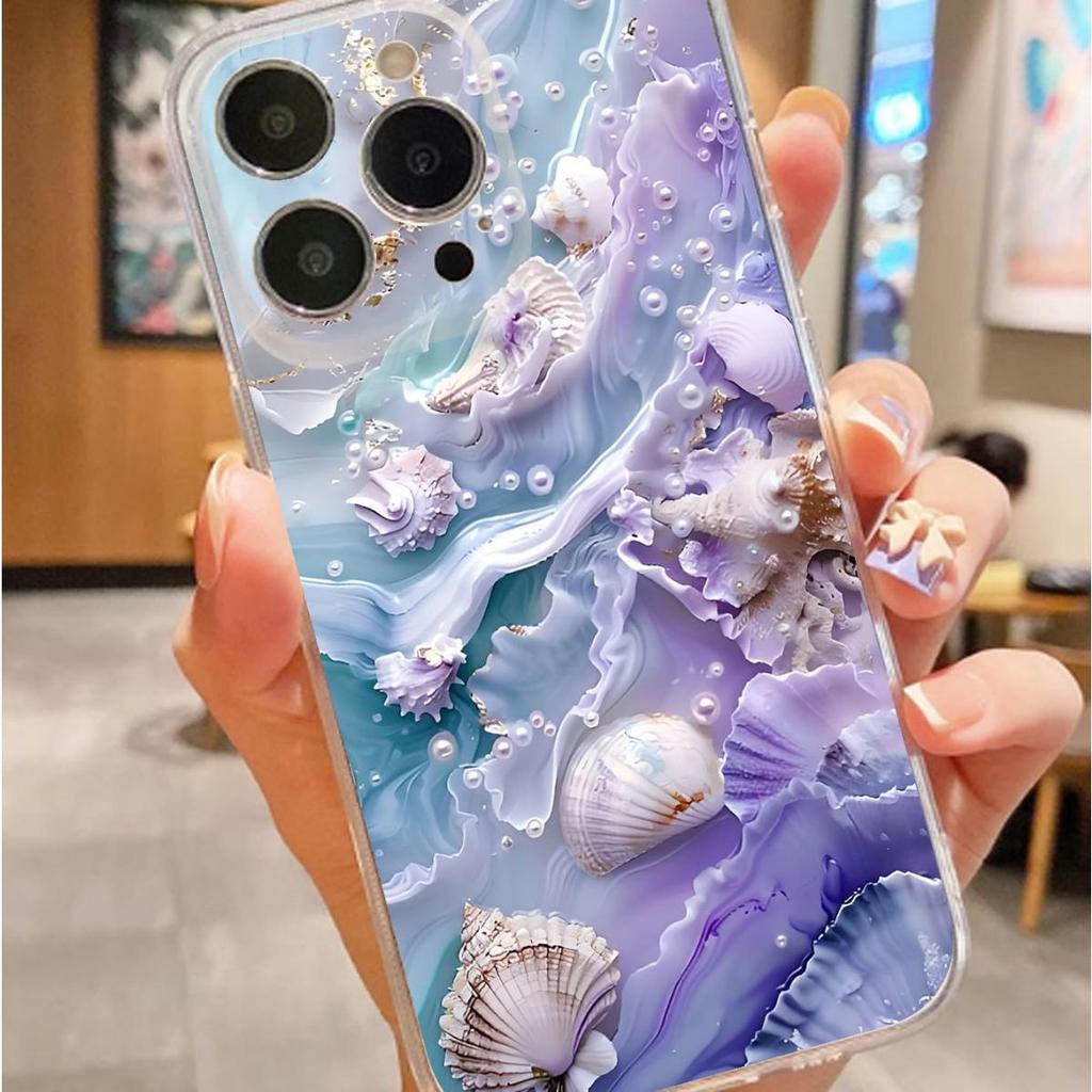 Shell Conch Anti-Drop Transparent Case for iPhone 14–17 Pro Max