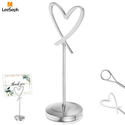 Table Number Holder, 4/6/8 In Stainless Steel Picture Clips Stand, for Food Signs, Memos, Place Cards Holder Wedding Party