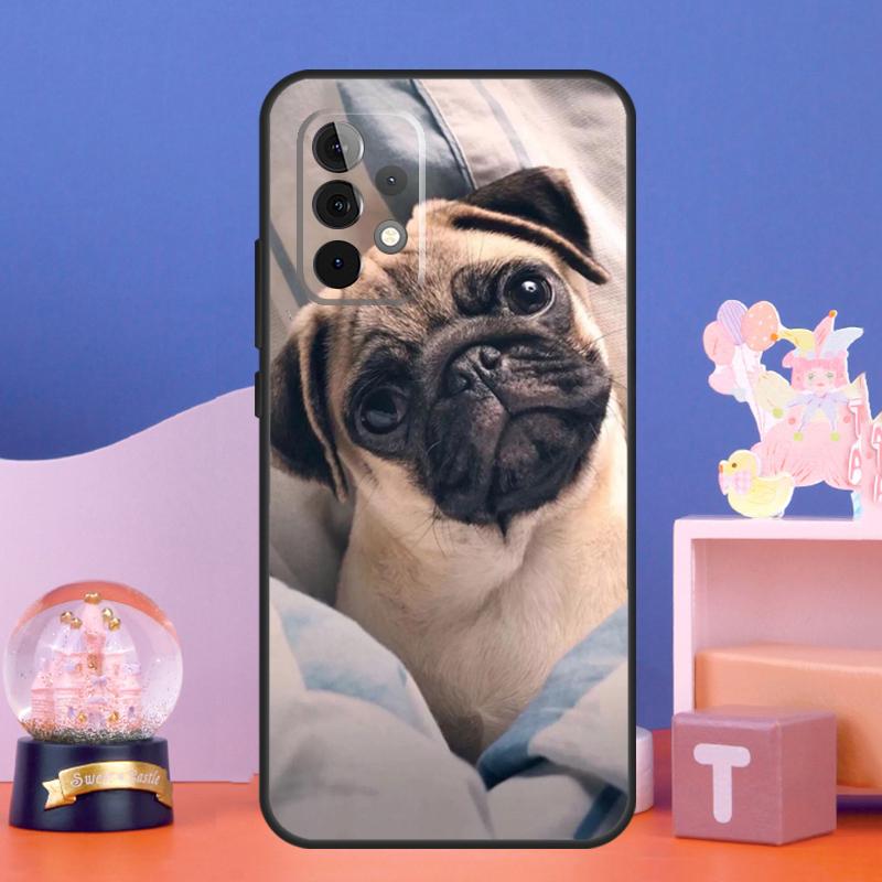 Cute Pug Dog Case For Samsung Galaxy A14 A24 A34 A54 A15 A25 A12 A22 A32 A52 A51 A71 A13 A33 A53 Cover