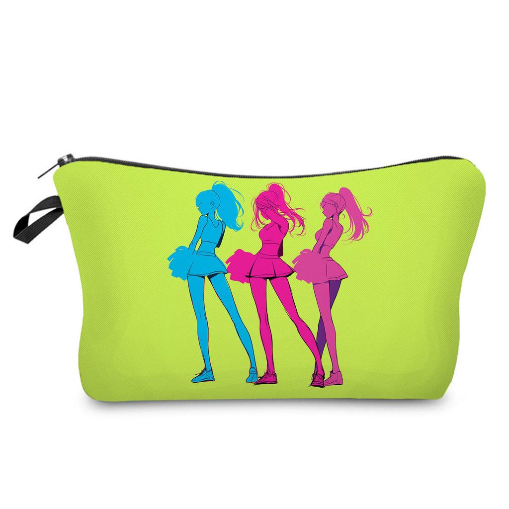 Women Cheerleading Team Print Cosmetic Bag Toiletries Organize Travel Storage Case 6843