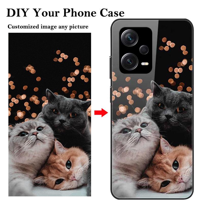 Customized Glass Phone Case For Xiaomi mi 11T 10T 12T Redmi Note 12 Pro 4G 5G Note12 13 Pro Plus 10 10s 11 11S 9 8 9S 8T 7 Bags