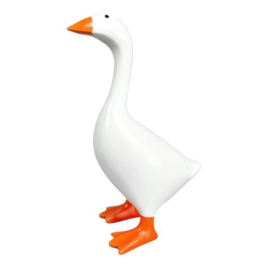 Compact Key Storage Tool Magnetic Goose Holder, Resin Statue for Entryway Decor, Cute Animal Organizer Desktop Ornament with Mouth Metal And