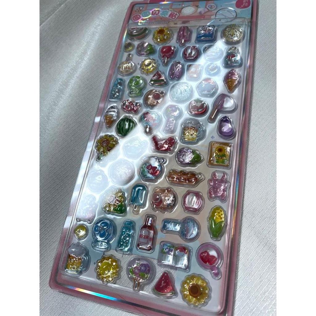 3D sticker Summer Vacation Festival Watermelon Goldfish Sunflower Apple Candy Shaved Ice Ramune
