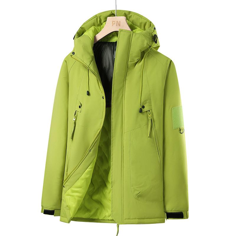 Men and Women's Jackets and Couples Outdoor Sports Workwear Graphene Inner Liner Hooded Warmth Thickened Cotton Jacket