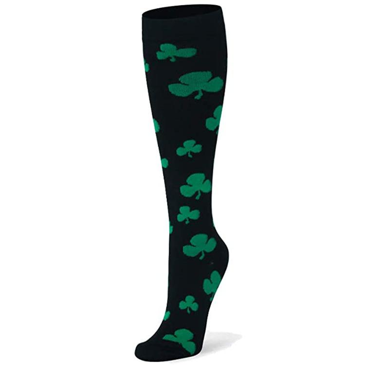 Huayasx Sports Compression Socks Pressure Rhombic Stripes Ball Love Hearts Stars Leopard Arrow Elastic Stockings Outdoor Sports
