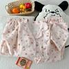 Cloud Cotton Pajamas Women'S Summer Cloud Cotton Short Sleeves Sweet Loungewear Three-Piece Set