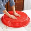 Festive Red Round Plastic Drying Sieve for Household Use