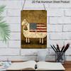 2D Flat, 1pc Patriotic Sheep American Flag Metal Wall Art - Rustic Farmhouse Style with "Let Freedom Ring" Design, Vintage Distressed Texture