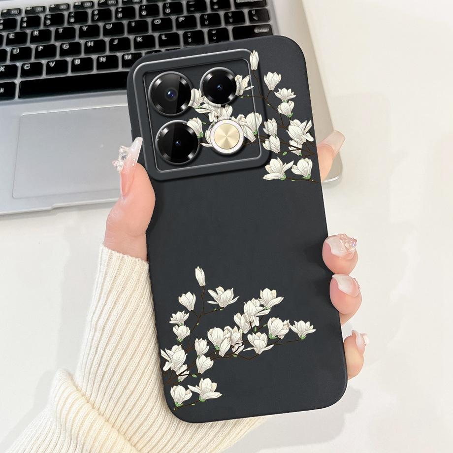 Soft TPU Candy Silicone Phone Case For Infinix Note 40 Pro Plus Note 40 4G 5G Back Cover Note40 4G Bumper Flower Girl Fashion