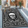 [Holiday Cheer] Gothic Satanic Skull Pattern Area Rug,100% Polyester Crystal Velvet Carpet,Heavy-Duty 800g/m²,for Living Room,Bedroom,Kitche