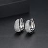 LUOTEEMI Charm Gold Plated Huugie Earrings for Women a AA Cubic Zirconia Huggie Girls  Ear Rings