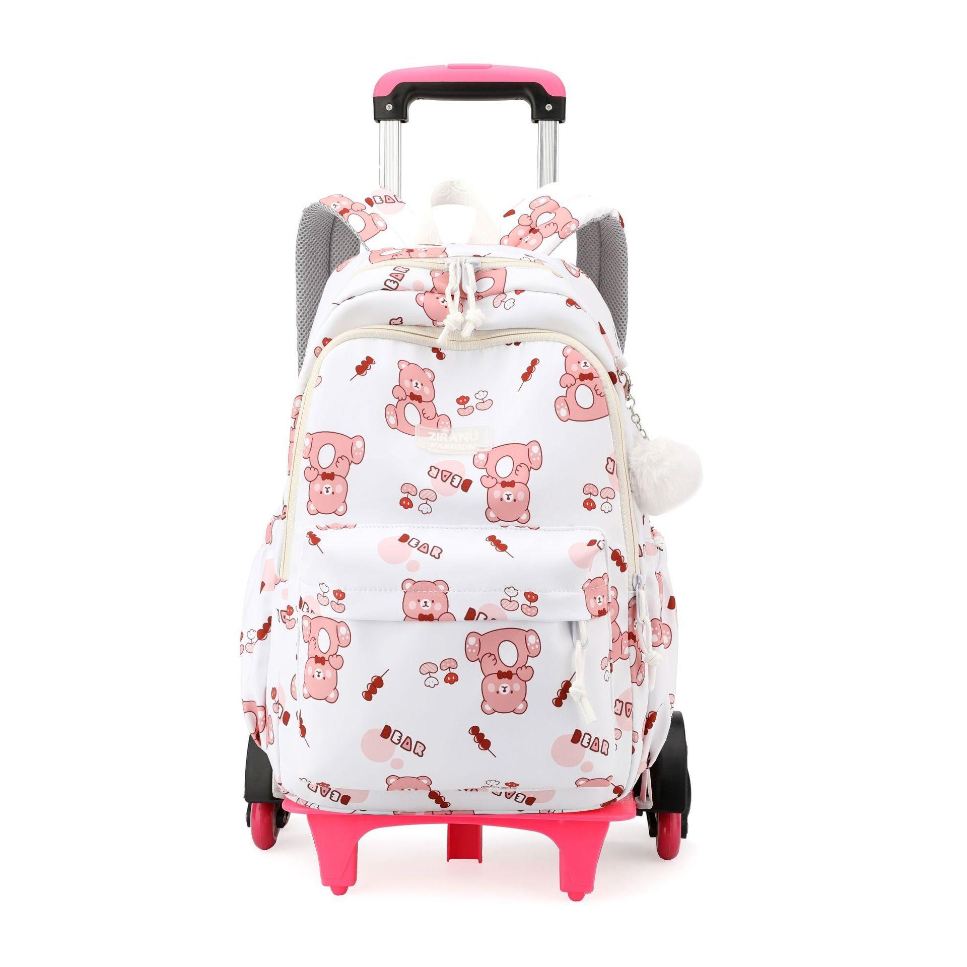 

Школьные сумки Роликовый Студенческий Рюкзак 6 Колес (31*20*46СМ)ZRYA600 розовый