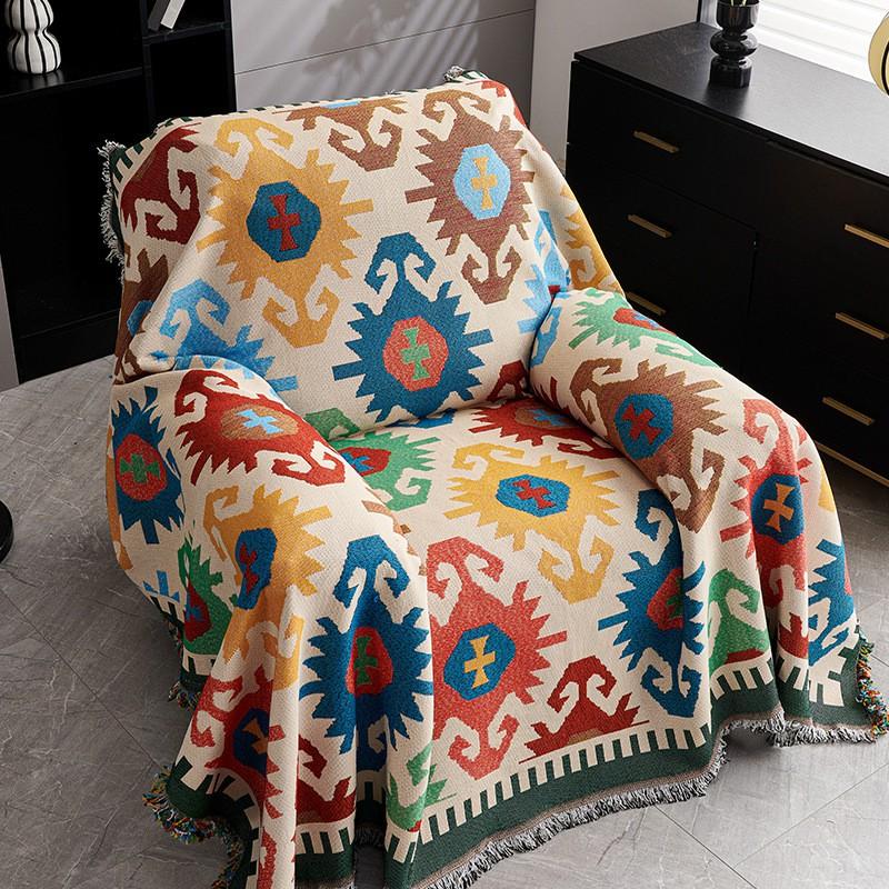 Universal Sofa Cover Slipcover Single Armchair With Non-Slip Backrest Cushion Blanket Nordic Style