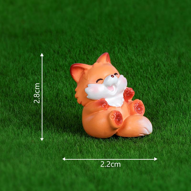 Mini Cute Fox Rabbit Small Ornament Cartoon Bunny Micro Landscape Decoration Model Crafts Car Interior Accessories Gifts