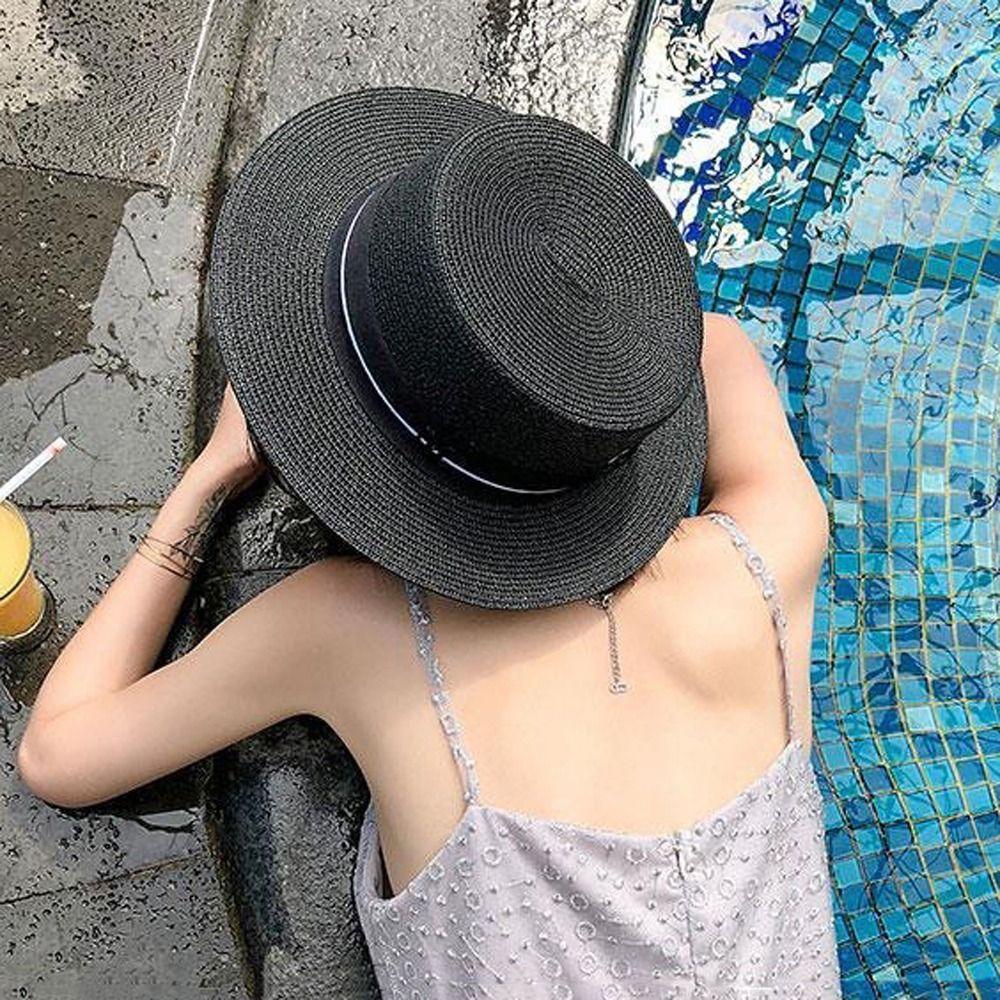 Caps Outdoor Sun Hats Big Brim Letter M Women Straw Hats British Beach Caps Summer Sunscreen Hats