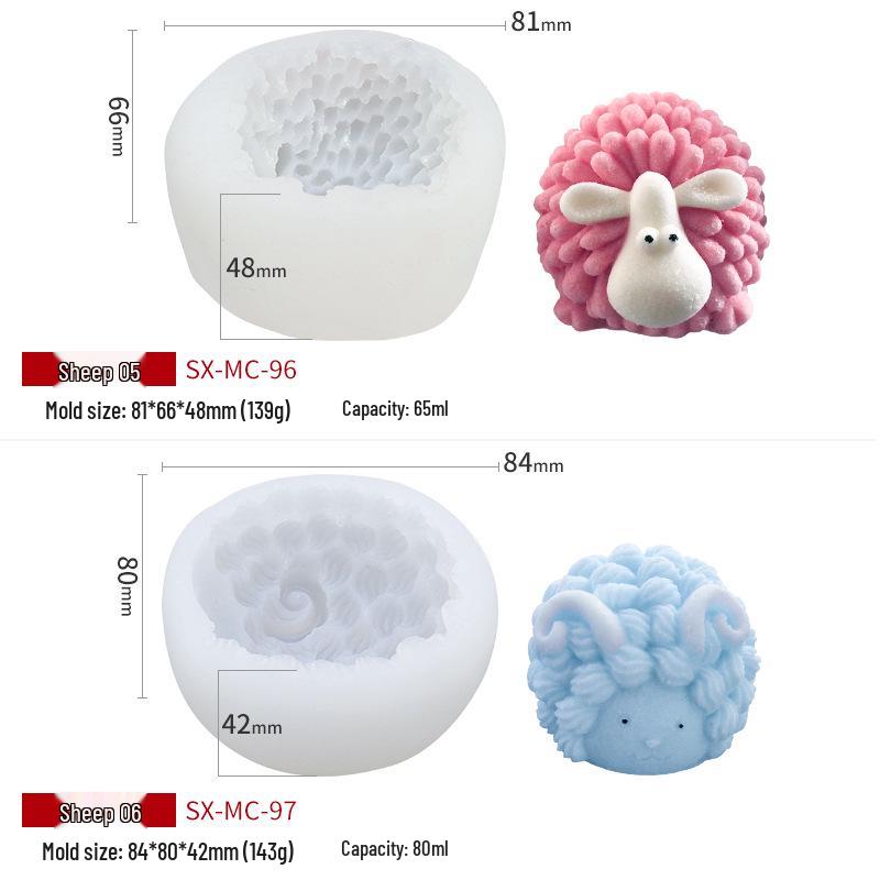 Mucegai din silicon Sanxin Oaie Cârlionțată pentru Săpun DIY, Lumânare și Copt Prăjituri
