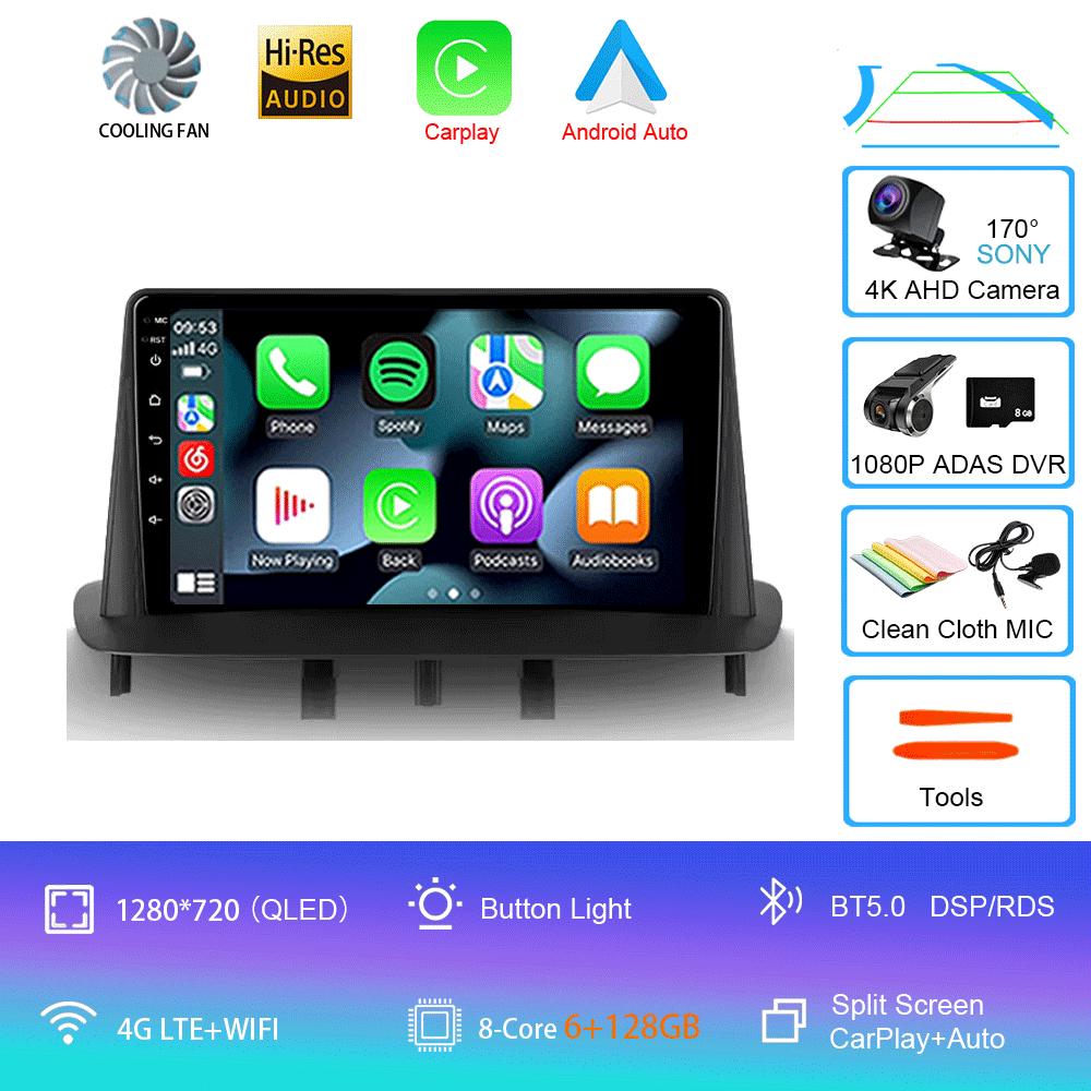 For Renault Megane 3 Fluence Samsung SM3 2008 - 2014 Car Radio Android 14 Carplay Auto Multimedia Player Stereo 2din Head Unit