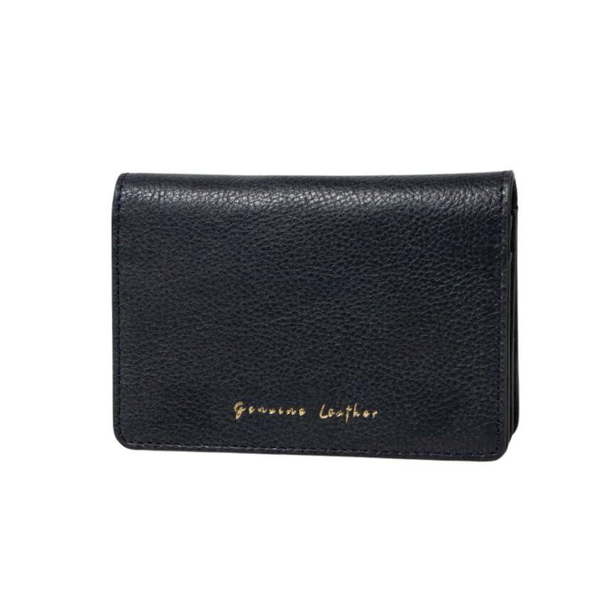 Genuine Genuine Cowhide Card Case Business Card Holder Dark Navy [G Leather]