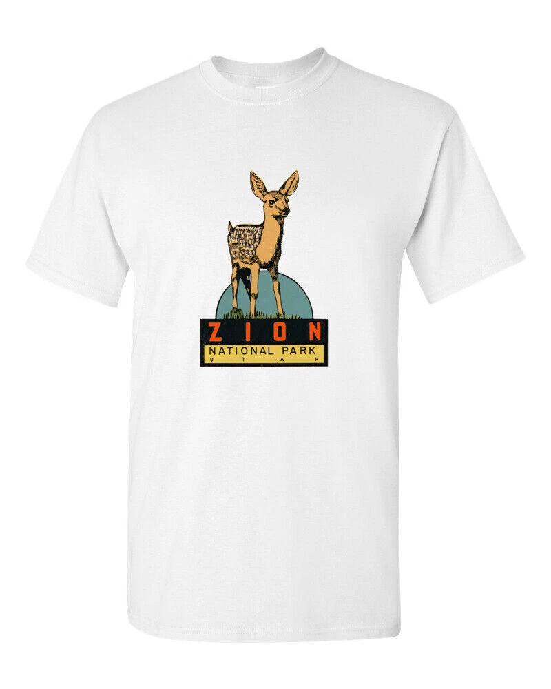 T Shirt Vtg Travel Art 100% Cotton Retro Tourist Zion National Park Utah S