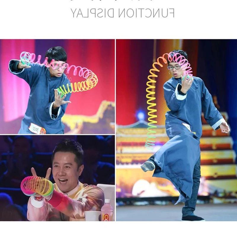 Rainbow Bounce Loop Folding Toy Material Spring Loop Children's Creative Magic Party Children's Hand Eye Coordination