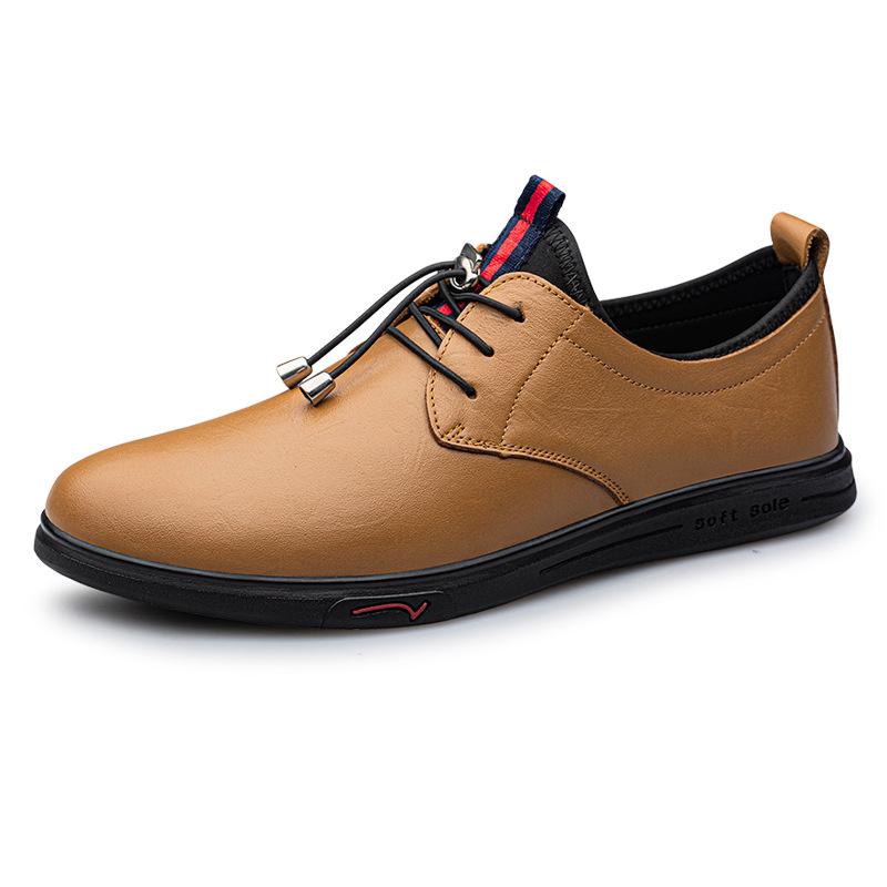 Men s Spring Low-Top Cowhide Loafers - Versatile Casual Leather Business Shoes 38