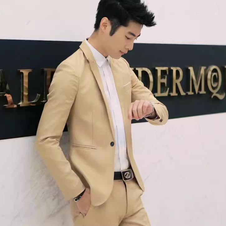 Men's Slim Fit Casual Solid Color Suit Jacket