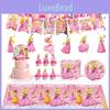 Themed Peach Princess Birthday Party Decoration Supplies Banner Cutlery Balloon