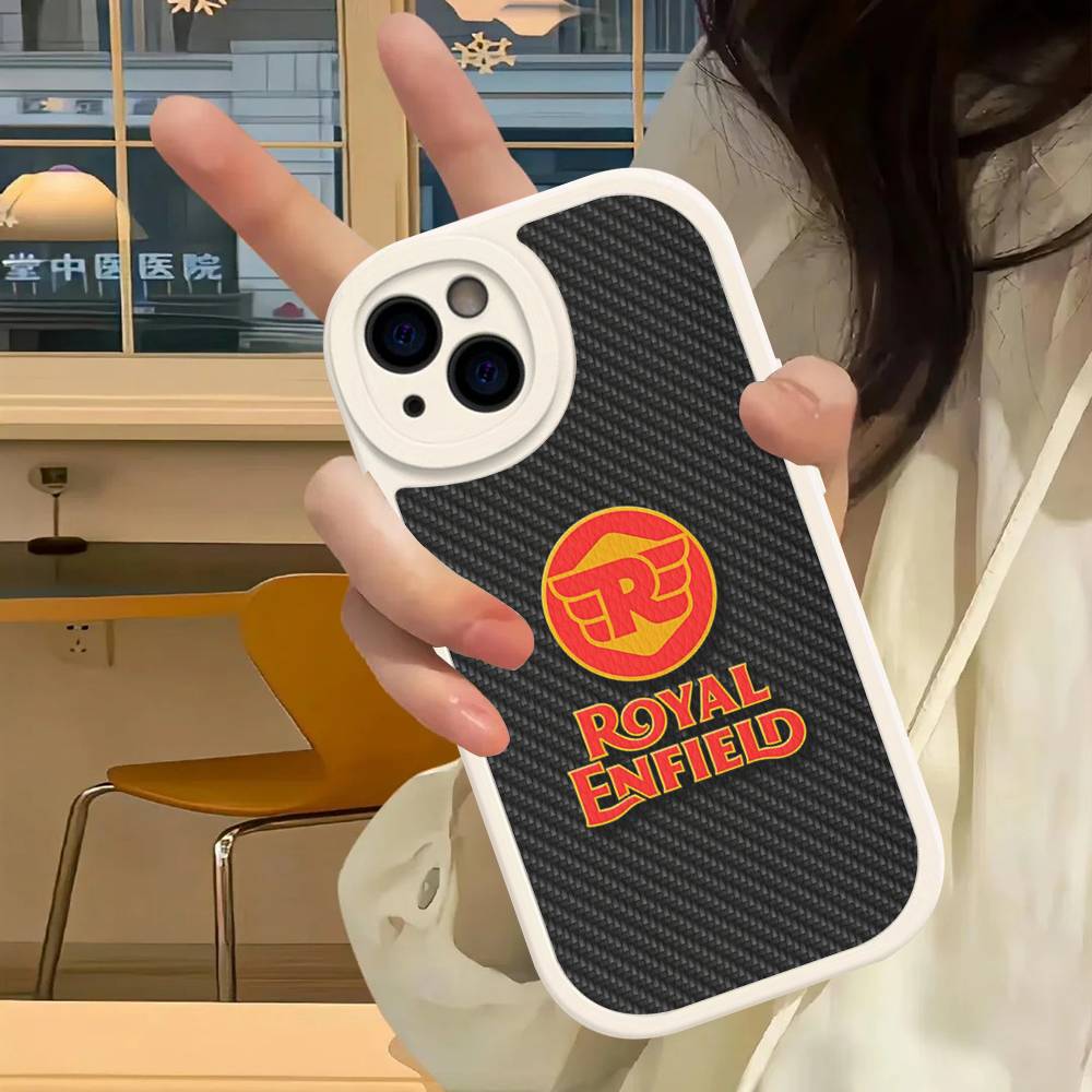 R-ROYALS E-ENFIELDS Logo Phone Case For IPhone 15 14 13 12 11 16 Pro Max Plus Leather Soft Cover