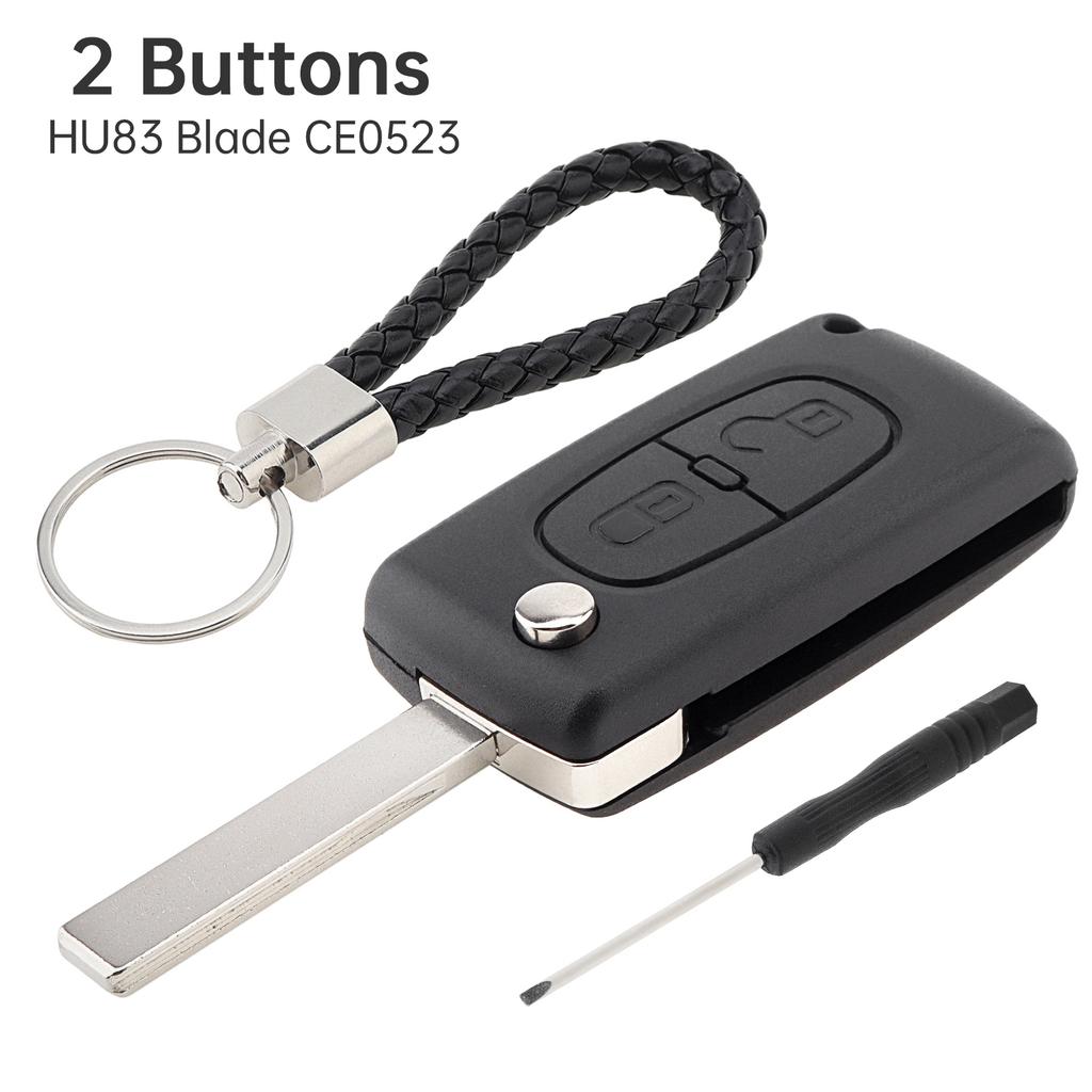 2 Tasten Citroen Klappschlüsselanhänger Gehäuse Ersatz 207 307 308 407 C1 C2 C3 C4 Schlüsselanhänger Schraubenzieher Verschleißfest