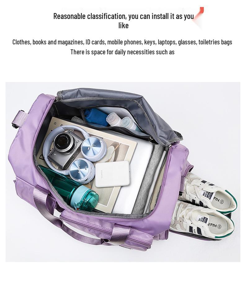 Large Capacity Travel Handbag: Ideal for Casual, Business, Outdoor Sports, with Wet/Dry Separation & Crossbody Feature.