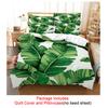 Quilt Duvet Cover Bedding Set Pillowcase Linens Green Plant 3D Queen King Size Double Bed Full Single 220x240 200x200 Bedroom