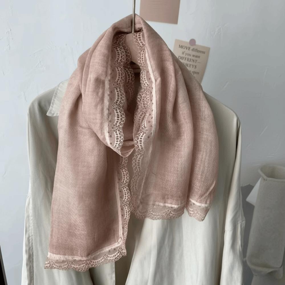 Solid Color Cotton Linen Scarf Elegant Silk Scarf Versatile Shawls Wraps  for Women