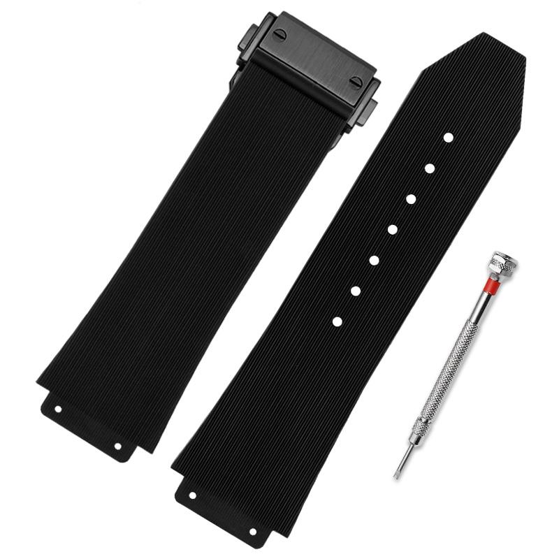 

25*19мм Резиновый ремешок для часов для HUBLOT BIG BANG Силиконовый 17x25мм Водонепроницаемый Мужской ремешок с застежкой-бабочкой Инструмент Ремешок для часов Браслет 25mm-19mm