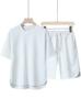 High-End Summer Youth Casual Two-Piece: Arc Hem Shorts & Short Sleeve T-Shirt Set
