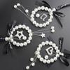 Diamond Pearl Car Pendant Cute Cartoon Heart Star Tassels Rearview Mirror Ornaments Rhinestone Woman Car Decro Accessories