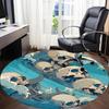 1PC Skulls Ocean Office Round Area Rug, Indoor Mat Suitable For Office, Under Office Chairs Bedroom Living Room Home Decor, Room Deco 036
