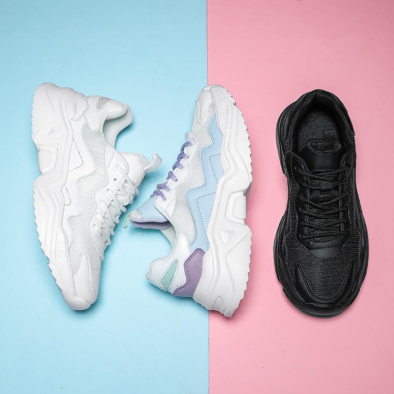 2025 Womens Sneakers Platform Flat Shoes Student Shoe White Casual Trainers Ladies Chunky Sneakers Women Sports Shoes