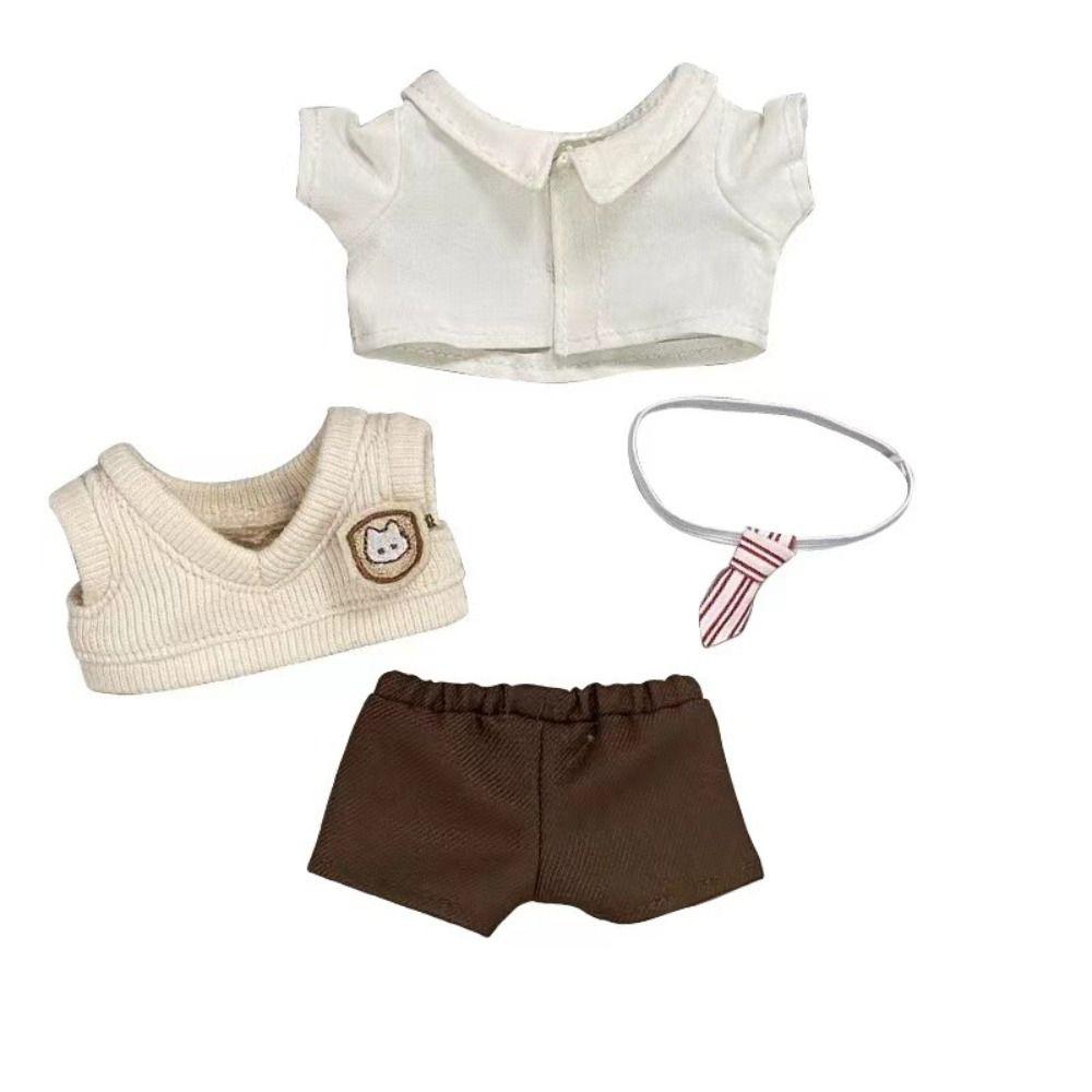 

Tie Doll Vest Set Kawaii Doll Handmade Clothes Only Selling Clothes Plush Dolls Clothes Gift 4pcs Cat