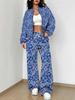 1116 New Popular Autumn and Winter New European and American Women's Clothing Flower Printing Suit Women