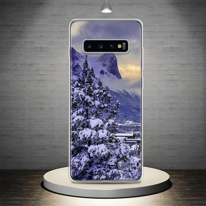 

Landscape Winter Light Snow Phone Case Coque For Samsung Galaxy Note 20 Ultra 10 Pro S10 Plus 9 8 S9 S8 + S7 Edge Lite Soft Shel Galaxy S10 Lite 2020