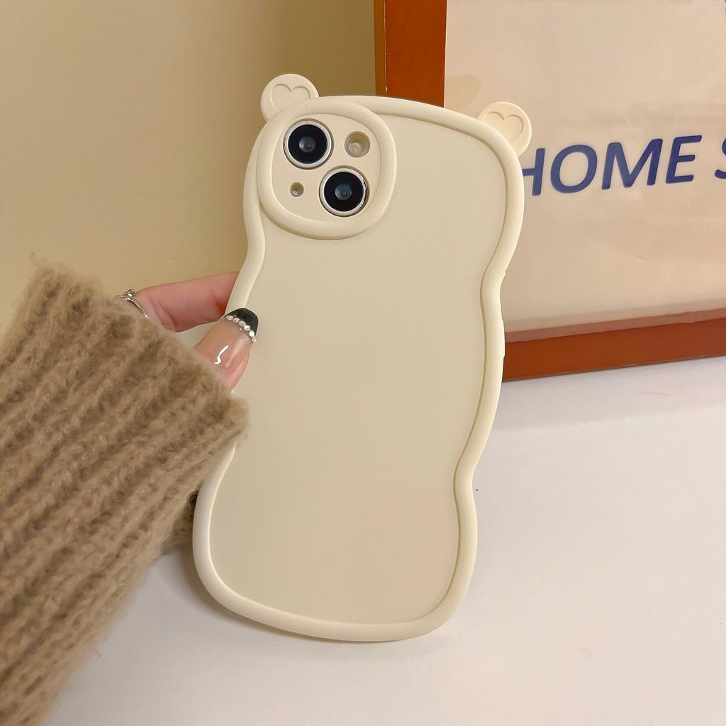 ins Autumn and Winter New Cartoon Bear Ears Case for iPhone 16 Pro Max Apple 17 Phone Case 14/15