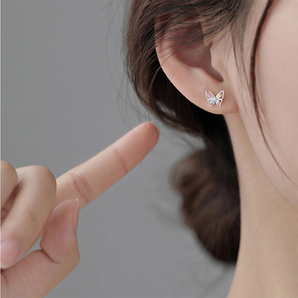 Colorful Butterfly Earrings Simple Temperamental Ear Studs Women Versatile Earrings Jewelry Accessories