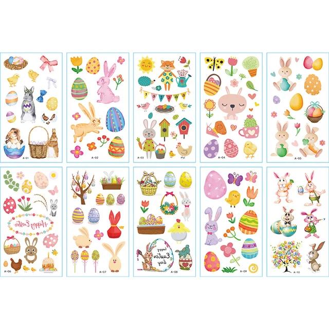 New 10Sheets/lot Children Cute Cartoon Unicorn Temporary Tattoo Stickers Baby Shower Kids Body Makeup Sticker Tattoos Mermaid Pa